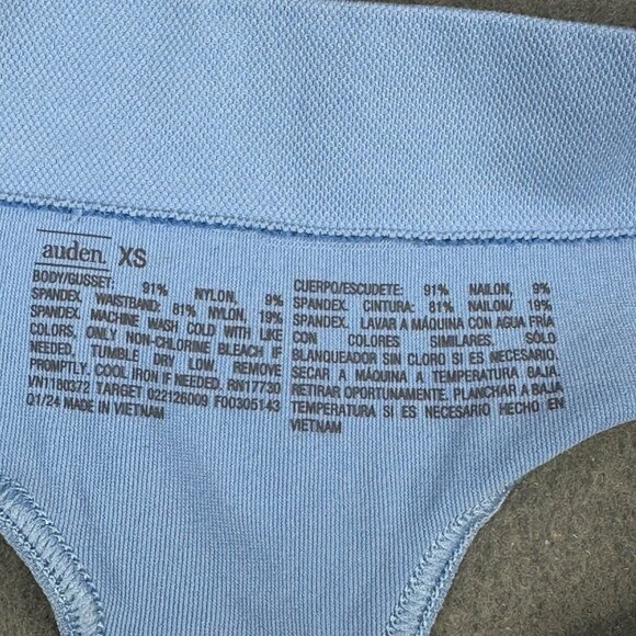Auden Womens Size XS 0-2 Panty Thong Seamless Oeko-Tex Blue New With Tags - Picture 5 of 8